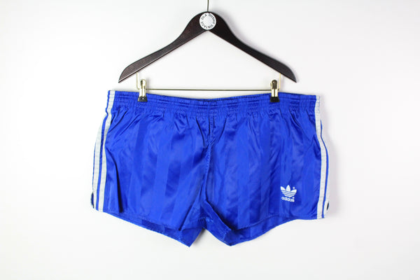 Vintage Adidas Shorts XLarge blue striped pattern 90s style sport athletic shorts