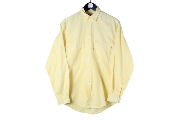 Vintage Levi's Shirt Small yellow 80s 70s retro USA casual work wear style shirt