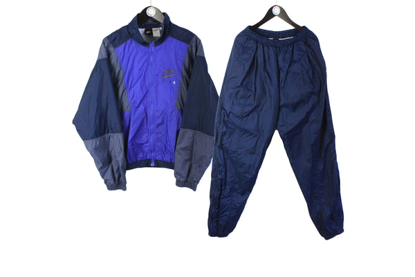 Vintage Nike Tracksuit Large authentic 90's sport style suit blue logo athletic jacket and pants