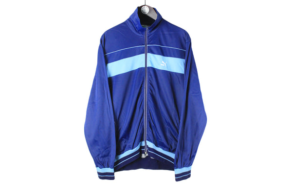 Vintage Puma Track Jacket Large blue 90s retro sport style windbreaker full zip classic 