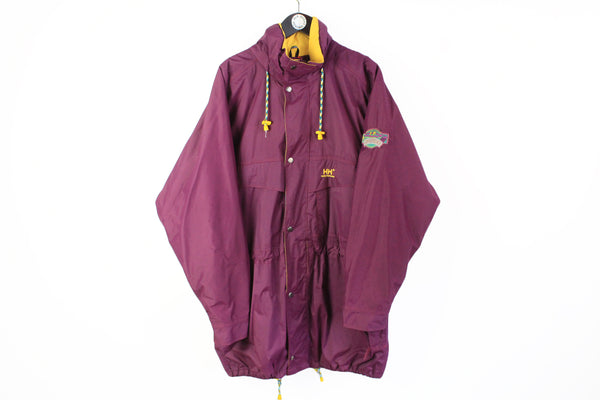 Vintage Helly Hansen Jacket XLarge purple raincoat 90's windbreaker outdoor jacket