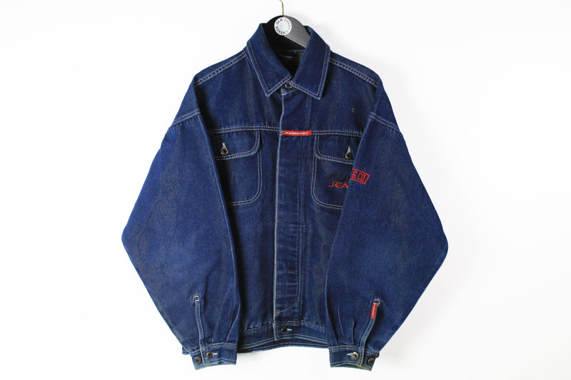 Vintage Fubu Platinum Denim Jacket Large / XLarge blue oversize 90s retro style hip hop coat