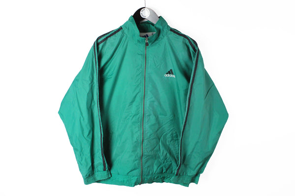 Vintage Adidas Jacket Women's XLarge green big logo equipment style 90's sport jacket