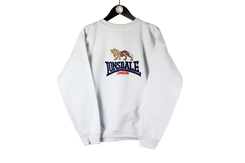Vintage Lonsdale Sweatshirt Small light blue 90s retro crewneck sport jumper embroidery  big logo