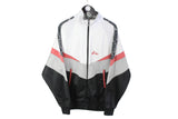Vintage Asics Track Jacket XLarge white black 90's windbreaker full zip sport style