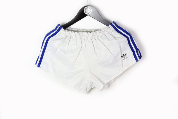 Vintage Adidas Shorts Medium white blue 90s sport style shorts made in West Germany