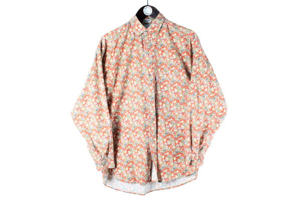 Vintage Naf Naf Shirt Women's Medium / Large made in France authentic floral pattern 90s retro classic collared blouse