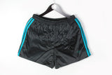 Vintage Adidas Shorts Large black cyan green 90s sport style athletic Germany shorts