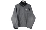 The North Face Fleece Full Zip Medium gray 00s authentic classic outdoor sweater small logo jumper