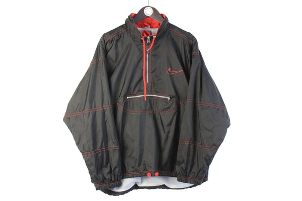 Vintage Nike Anorak Jacket Large running windbreaker sport style 90s light wear retro big logo half zip