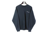 Vintage Reebok Sweatshirt Large navy blue 90's crewneck retro style basic small logo jumper