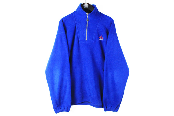 Vintage Adidas Fleece 1/4 Zip XXLarge blue 90s big logo retro style winter sport sweater