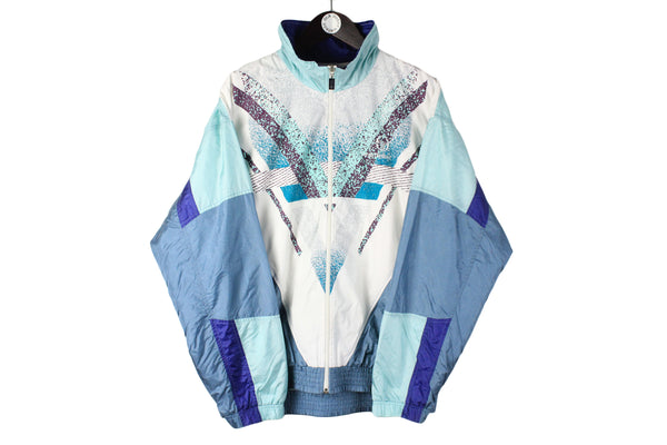 Vintage Sergio Tacchini Track Jacket XLarge blue 90s full zip retro style sport windbreaker