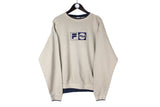 Vintage Fila Sweatshirt XLarge gray big logo 00s crewneck sport style jumper