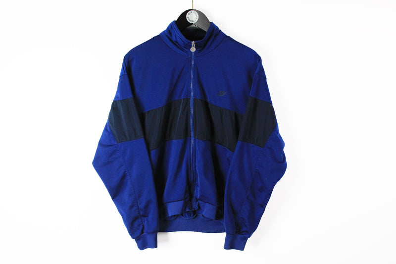 Vintage Nike Track Jacket Small / Medium blue black 90s sport big logo retro style track jacket 