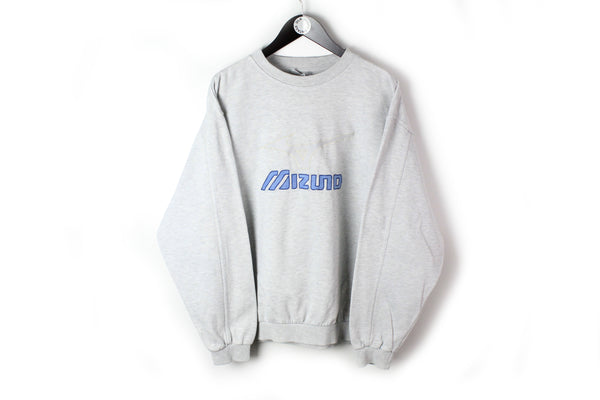 Vintage Mizuno Sweatshirt Large / XLarge gray big logo 90's made in Japan crewneck