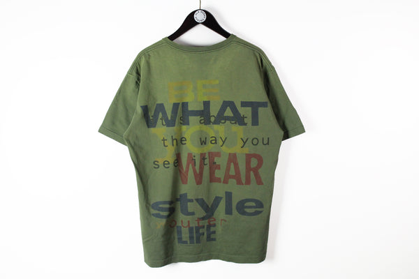 Vintage Levis 1995 T-Shirt Large small and big logo 90s green retro style made in USA tee be what you wear style life