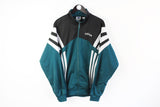 Vintage Adidas Track Jacket XLarge green 90's windbreaker sport style classic athletic zip cardigan