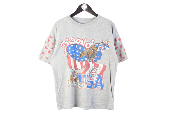 Vintage USA Football T-Shirt Small cotton crewneck sport shirt Bisond