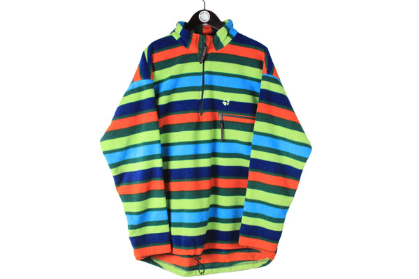 Vintage Jack Wolfskin Fleece 1/4 Zip XLarge striped pattern 90s outdoor sweater 