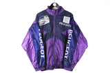 Vintage Peugeot Jacket Large big logo purple racing full zip track jacket retro streetwear style 90s Formula F1 race windbreaker