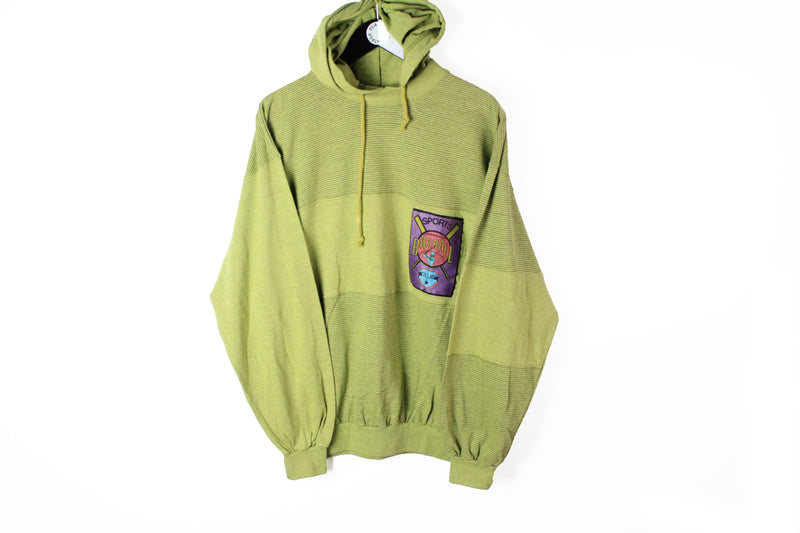 Vintage Rodeo Hoodie Large / XLarge green 90's sport baseball USA style hooded jumper