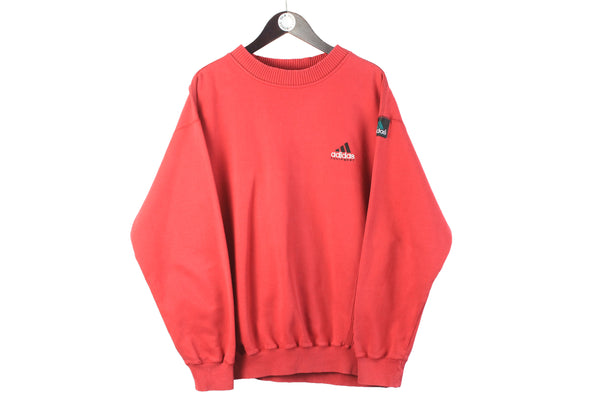 Vintage Adidas Equipment Sweatshirt Large red small logo 90s retro sport jumper crewneck 