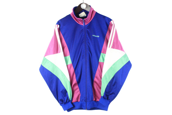 Vintage Adidas Tracksuit Large blue jacket and pants 90s retro windbreaker classic multicolor
