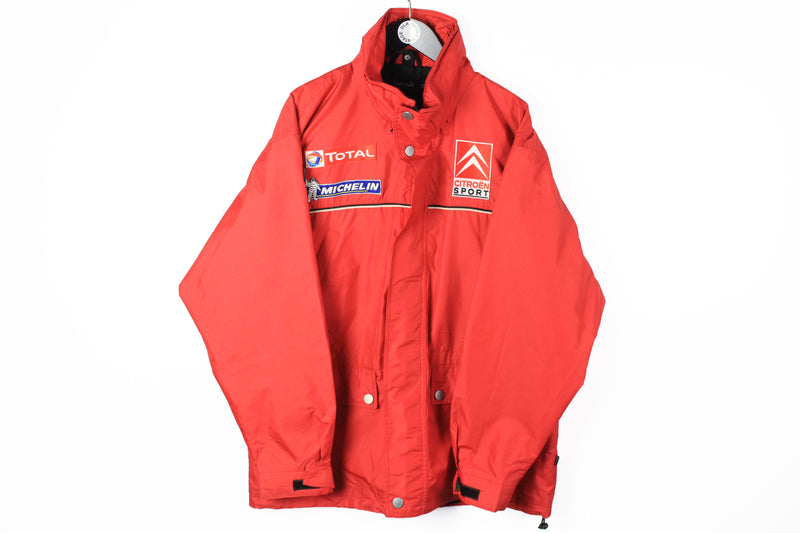Vintage Citroen Jacket XXLarge red big logo michelin sport mechanic windbreaker