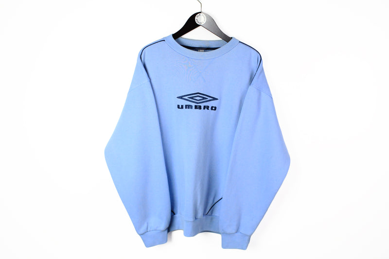 Vintage Umbro Sweatshirt Large / XLarge blue big logo 90s crewneck sport style jumper 