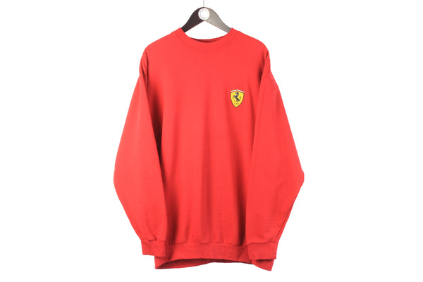 Vintage Ferrari Sweatshirt XLarge red crewneck 90s retro Formula 1 sport racing F1 racewear jumper