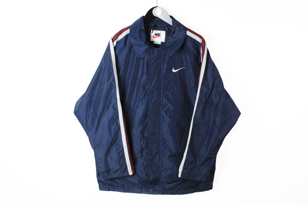 Vintage Nike Jacket Large navy blue sport style 90's windbreaker
