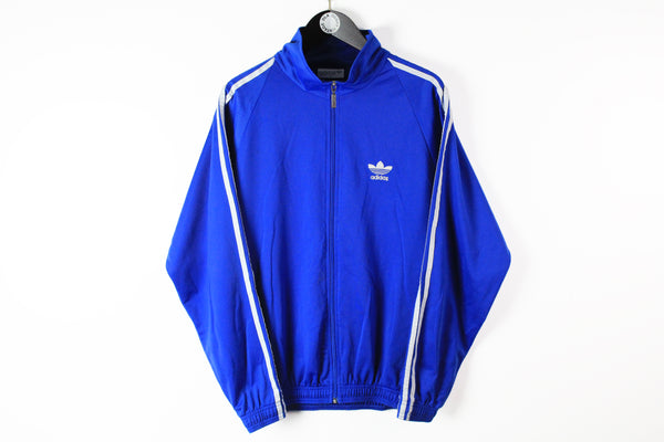 Vintage Adidas Track Jacket Large blue 90s classic 3 stripes retro wear full zip