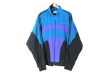 Vintage Adidas Tracksuit XXLarge size men's track jacket and pants sport suit fitness wear blue black 90's style authentic athletic 