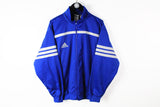 Vintage Adidas Track Jacket Medium blue 90s sport full zip classic athletic jacket