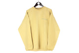 Vintage Quiksilver Sweatshirt Large big logo yellow 90s crewneck surfing snowboard oversized jumper