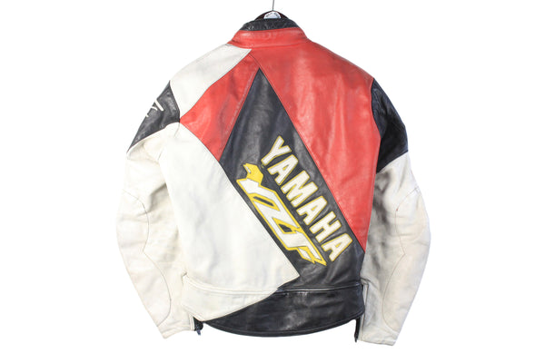 Vintage Yamaha YZF Leather Jacket Small / Medium moto sport big logo racing MOTO GP race wear coat