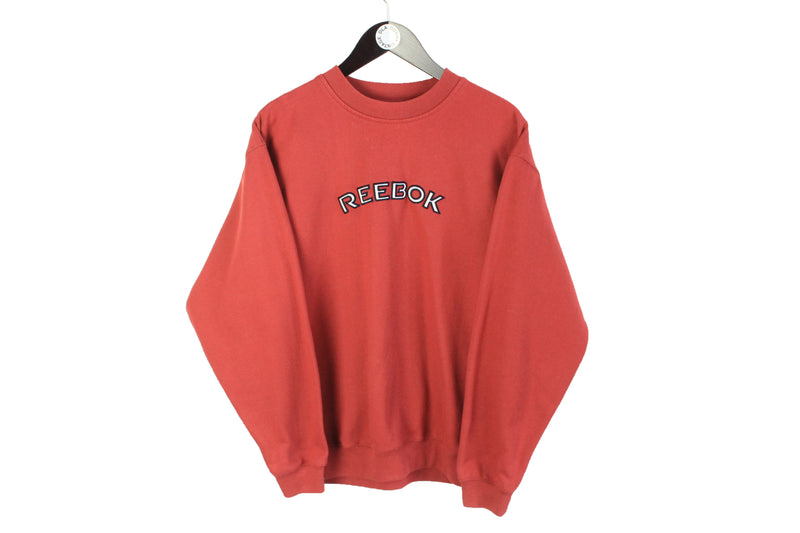 Vintage Reebok Sweatshirt Small red big logo 90s crewneck jumper