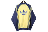 Vintage Adidas Tracksuit XLarge yellow blue 80s retro sport jacket 90s classic track pants and windbreaker