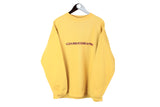 Vintage Quiksilver Sweatshirt Large size men's surfing style hip hop pullover big logo long sleeve crewneck yellow bright wear sport basic 