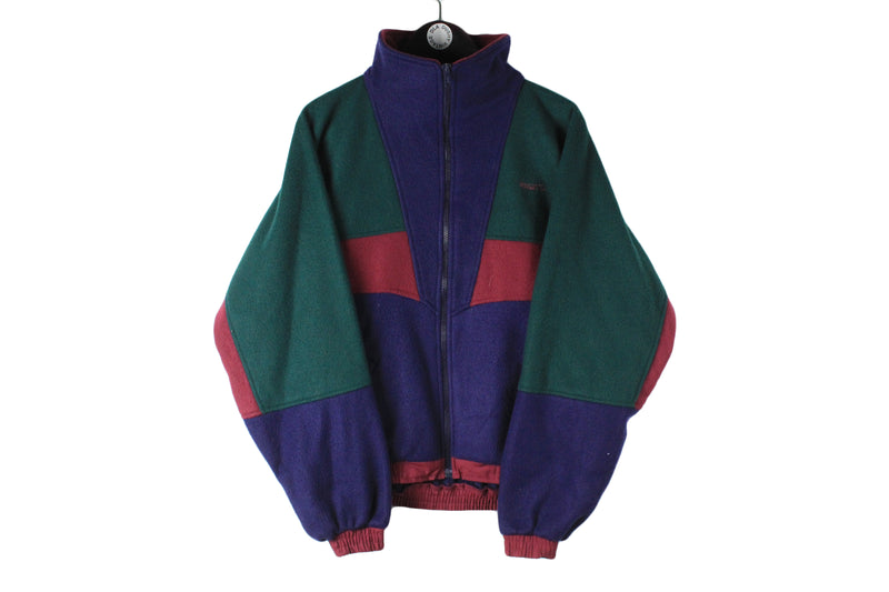 Vintage Regatta Fleece Full Zip Small green blue 90's sweater sport jumper ski