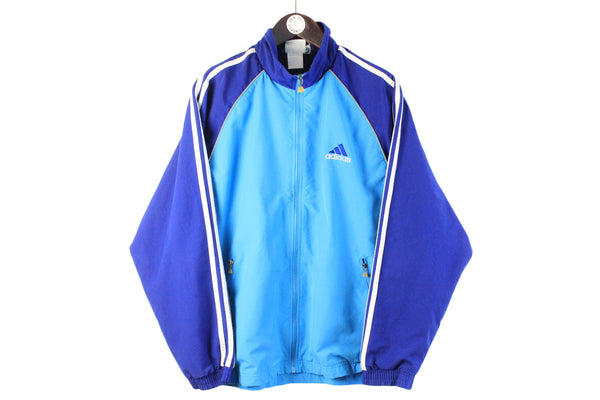 Vintage Adidas Tracksuit Medium blue big logo 90s retro sport jacket and pants windbreaker classic retro jumper