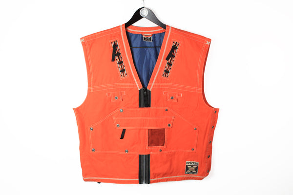 Vintage Adidas Extreme Vest XLarge / XXLarge work wear 90's ski style sleeveless jacket 