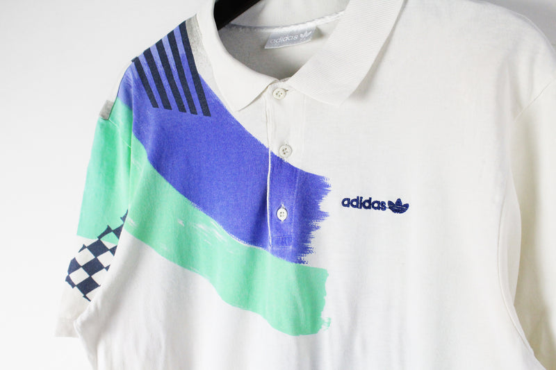 Vintage Adidas Polo T-Shirt Medium