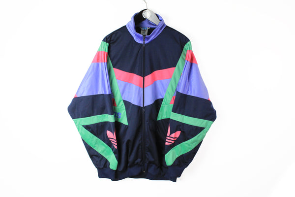 Vintage Adidas Track Jacket XXLarge multicolor 90's sport style windbreaker full zip 