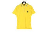 Vintage Ferrari Polo T-Shirt Small yellow small logo 1999 retro style 1/4 zip shirt