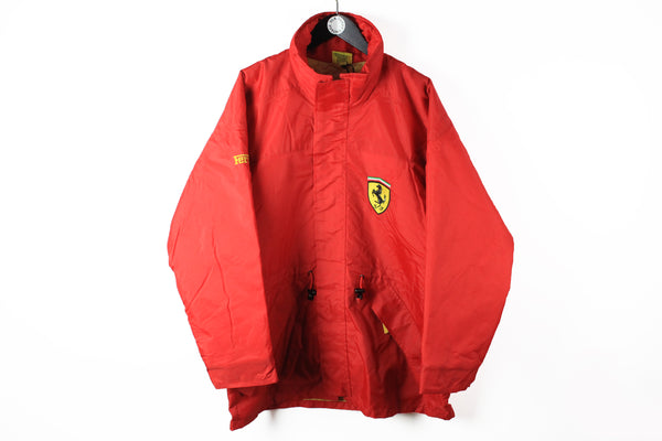 Vintage Ferrari Jacket XLarge 1996 red small logo 90s Michael Schumacher authentic 1996 jacket