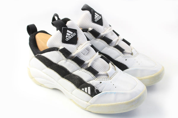Vintage Adidas Sneakers Women's US 7 white black retro trainers sport shoes 90s athletic wear