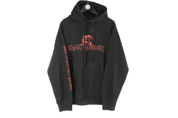 Vintage Iron Maiden 2003 Hoodie Large / XLarge black retro style 00s hard rock metal oversize hooded jumper