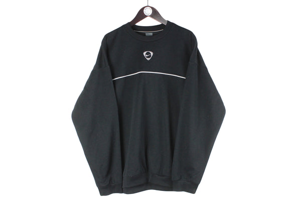 Vintage Nike Sweatshirt XLarge black small center logo 90s crewneck sport jumper